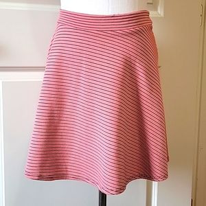 Classic A-Line Skirt: Pink & Black striped